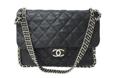 CHANEL シャネル マトラッセ33 チェーンアラウンド チェーンショルダーバッグ 19番台 ラムスキン ココマーク シルバー金具 美品 中古 4c069436