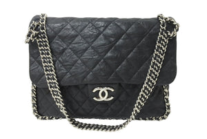 CHANEL シャネル マトラッセ33 チェーンアラウンド チェーンショルダーバッグ 19番台 ラムスキン ココマーク シルバー金具 美品 中古 4c069436