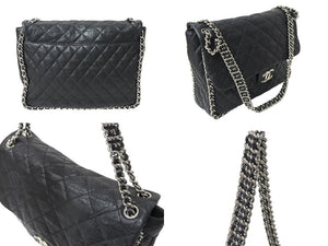 CHANEL シャネル マトラッセ33 チェーンアラウンド チェーンショルダーバッグ 19番台 ラムスキン ココマーク シルバー金具 美品 中古 4c069436
