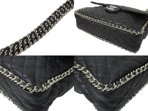 CHANEL シャネル マトラッセ33 チェーンアラウンド チェーンショルダーバッグ 19番台 ラムスキン ココマーク シルバー金具 美品 中古 4c069436