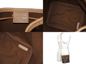極美品 LOUIS VUITTON ルイヴィトン ナノ ノエ ショルダーバッグ M41346 斜め掛けバッグ モノグラム PVC レザー ブラウン 中古 4c069441