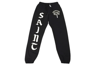 未使用 SAINT MICHAEL セントマイケル スウェットパンツ SM-YS1-0000-049 サイズS プリント ブラック コットン 中古 4c069474 