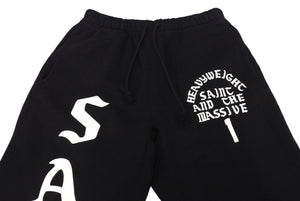 未使用 SAINT MICHAEL セントマイケル スウェットパンツ SM-YS1-0000-049 サイズS プリント ブラック コットン 中古 4c069474 