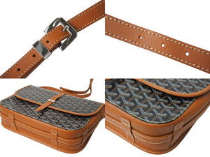 極美品 GOYARD ゴヤール ベルヴェデーレMM ショルダーバッグ ブラウン PVC レザー シルバー金具 中古 4c069485