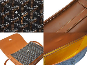 極美品 GOYARD ゴヤール ベルヴェデーレMM ショルダーバッグ ブラウン PVC レザー シルバー金具 中古 4c069485
