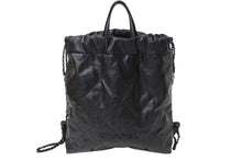 Load image into Gallery viewer, CHANEL シャネル 22 リュック バックパック AS3313 カーフスキン オールブラック ロゴプレート キルティング 美品 中古 4c069521