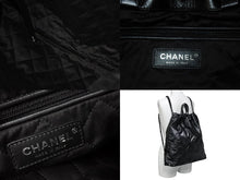 Load image into Gallery viewer, CHANEL シャネル 22 リュック バックパック AS3313 カーフスキン オールブラック ロゴプレート キルティング 美品 中古 4c069521