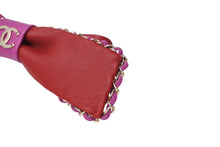 Load image into Gallery viewer, 極美品 CHANEL シャネル レザーリボンバレッタ 21P ココマーク サイドリボン レッド ゴールド 中古 4c069524