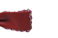 Load image into Gallery viewer, 極美品 CHANEL シャネル レザーリボンバレッタ 21P ココマーク サイドリボン レッド ゴールド 中古 4c069524