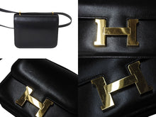 Load image into Gallery viewer, 極美品 HERMES エルメス ショルダーバッグ コンスタンス3ミニ C刻印 ブラック カーフスキン ゴールド金具 中古 4c069537