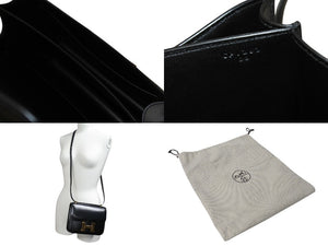 極美品 HERMES エルメス ショルダーバッグ コンスタンス3ミニ C刻印 ブラック カーフスキン ゴールド金具 中古 4c069537