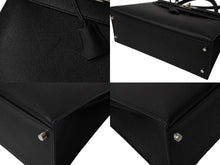 Load image into Gallery viewer, HERMES エルメス ケリー32 外縫い ブラック □Q刻印 カーフスキン シルバー金具 ハンドバッグ 2WAY 中古 4c069530