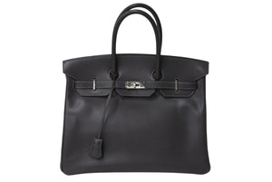 HERMES エルメス BIRKIN バーキン35 エタン シルバー金具 エプソン ハンドバッグ □H刻印 中古 4c069532