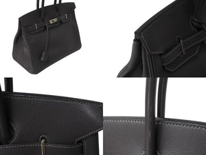 HERMES エルメス BIRKIN バーキン35 エタン シルバー金具 エプソン ハンドバッグ □H刻印 中古 4c069532