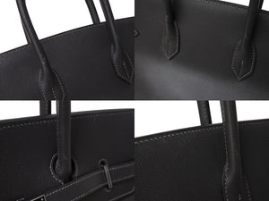 HERMES エルメス BIRKIN バーキン35 エタン シルバー金具 エプソン ハンドバッグ □H刻印 中古 4c069532