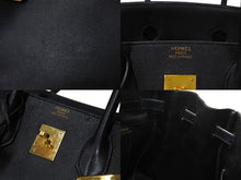 Load image into Gallery viewer, HERMES エルメス BIRKIN バーキン35 ブラック ゴールド金具 エプソン ハンドバッグ □H刻印 中古 4c069533