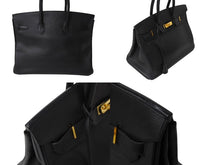 Load image into Gallery viewer, HERMES エルメス BIRKIN バーキン35 ブラック ゴールド金具 エプソン ハンドバッグ □H刻印 中古 4c069533