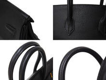 Load image into Gallery viewer, HERMES エルメス BIRKIN バーキン35 ブラック ゴールド金具 エプソン ハンドバッグ □H刻印 中古 4c069533