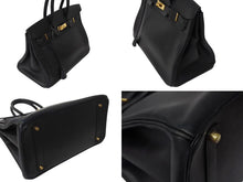Load image into Gallery viewer, HERMES エルメス BIRKIN バーキン35 ブラック ゴールド金具 エプソン ハンドバッグ □H刻印 中古 4c069533