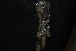 新品未使用 CHROME HEARTS クロムハーツ デニムボアジャケット サイズXL ムートンライナー ダガージップ クロスボール ラムレザー 中古 4c069566