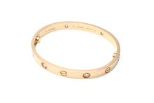 Load image into Gallery viewer, CARTIER カルティエ LOVE ラブブレス ブレスレット ハーフダイヤ 4P B6070000 Au750 16 UAS961刻印 30.0g 美品 中古 4c069576