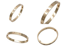 Load image into Gallery viewer, CARTIER カルティエ LOVE ラブブレス ブレスレット ハーフダイヤ 4P B6070000 Au750 16 UAS961刻印 30.0g 美品 中古 4c069576
