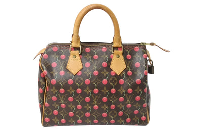 LOUIS VUITTON ルイヴィトン スピーディ25 ハンドバッグ M95009 村上隆 モノグラムチェリー ブラウン 中古 4c069586