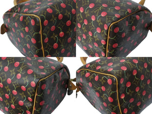 LOUIS VUITTON ルイヴィトン スピーディ25 ハンドバッグ M95009 村上隆 モノグラムチェリー ブラウン 中古 4c069586