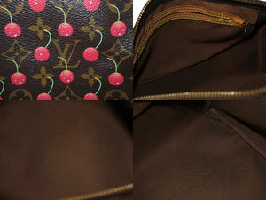 LOUIS VUITTON ルイヴィトン スピーディ25 ハンドバッグ M95009 村上隆 モノグラムチェリー ブラウン 中古 4c069586