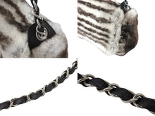 Load image into Gallery viewer, CHANEL シャネル ファー チェーン ショルダーバッグ 11番台 ブラウン ホワイト ココマーク コーティングキャンバス シルバー金具 美品 中古 4c069588