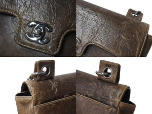 CHANEL シャネル チェーンショルダーバッグ アイコンモチーフ クルーズライン 8番台 2003年 ブラウン シルバー 美品 中古 4c069589