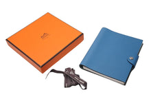 Load image into Gallery viewer, 極美品 HERMES エルメス ユリスPM システム手帳 ユニセックス □R刻印 トゴ ブルージーン シルバー金具 中古 4c069603