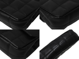 CHANEL シャネル カメリア チョコバー チェーン ミニショルダーバッグ ブラック ラムスキン 14番台 ココマーク ロゴ ゴールド金具 美品 中古 4c069613