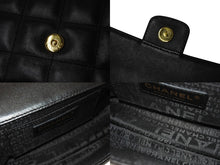 Load image into Gallery viewer, CHANEL シャネル カメリア チョコバー チェーン ミニショルダーバッグ ブラック ラムスキン 14番台 ココマーク ロゴ ゴールド金具 美品 中古 4c069613