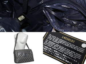 極美品 CHANEL シャネル コココクーン ショルダーバッグ A48617 14番台 ココマーク ナイロン グレー シルバー金具 キルティング 中古 4c069614