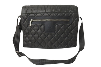 極美品 CHANEL シャネル コココクーン ショルダーバッグ A48617 14番台 ココマーク ナイロン グレー シルバー金具 キルティング 中古 4c069614