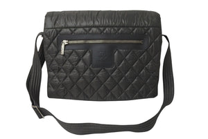 極美品 CHANEL シャネル コココクーン ショルダーバッグ A48617 14番台 ココマーク ナイロン グレー シルバー金具 キルティング 中古 4c069614
