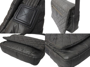 極美品 CHANEL シャネル コココクーン ショルダーバッグ A48617 14番台 ココマーク ナイロン グレー シルバー金具 キルティング 中古 4c069614