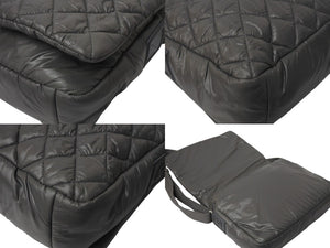 極美品 CHANEL シャネル コココクーン ショルダーバッグ A48617 14番台 ココマーク ナイロン グレー シルバー金具 キルティング 中古 4c069614