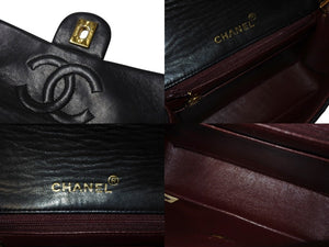CHANEL シャネル ミニマトラッセ チェーンショルダーバッグ 1番台 ラムスキン ブラック ゴールド金具 美品 中古 4c069618