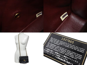 CHANEL シャネル ミニマトラッセ チェーンショルダーバッグ 1番台 ラムスキン ブラック ゴールド金具 美品 中古 4c069618