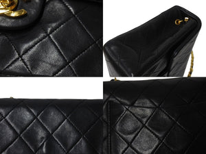 CHANEL シャネル ミニマトラッセ チェーンショルダーバッグ 1番台 ラムスキン ブラック ゴールド金具 美品 中古 4c069618