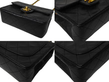 Load image into Gallery viewer, CHANEL シャネル ミニマトラッセ チェーンショルダーバッグ 1番台 ラムスキン ブラック ゴールド金具 美品 中古 4c069618