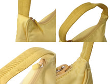 Load image into Gallery viewer, PRADA プラダ ホーボー ハンドバッグ MV515 トライアングルロゴ イエロー ナイロン シルバー金具 美品 中古 4c069619