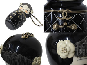 博物館級 新品同様 CHANEL シャネル ハンドバッグ マトリョーシカ 12番台 上海限定 ブラック ゴールド金具 中古 4c069622