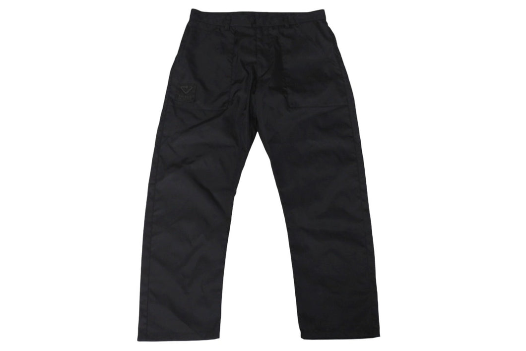 極美品 PRADA プラダ パンツ SPH85 サイズ50 Re-Nylon トライアングル リサイクルナイロン ブラック 中古 4c069659 