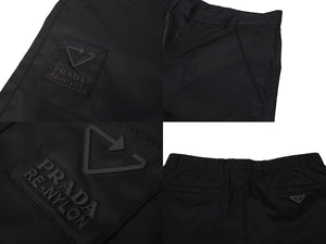 極美品 PRADA プラダ パンツ SPH85 サイズ50 Re-Nylon トライアングル リサイクルナイロン ブラック 中古 4c069659 