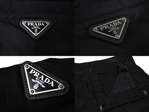 極美品 PRADA プラダ パンツ SPH85 サイズ50 Re-Nylon トライアングル リサイクルナイロン ブラック 中古 4c069659 