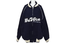 Load image into Gallery viewer, Wu-wear ウーウェア スタジャン サイズXL 刺繍 ポリエステル レーヨン ネイビー ホワイト 美品 中古 4c069669