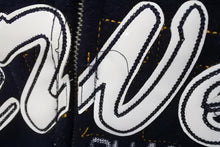 Load image into Gallery viewer, Wu-wear ウーウェア スタジャン サイズXL 刺繍 ポリエステル レーヨン ネイビー ホワイト 美品 中古 4c069669